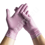 Nitrylowe jednorazowe rękawiczki w kolorze jasnoróżowym marki Espeon 