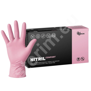 Rękawiczki nitrylowe jasnoróżowe COMFORT Espeon 100 sztuk