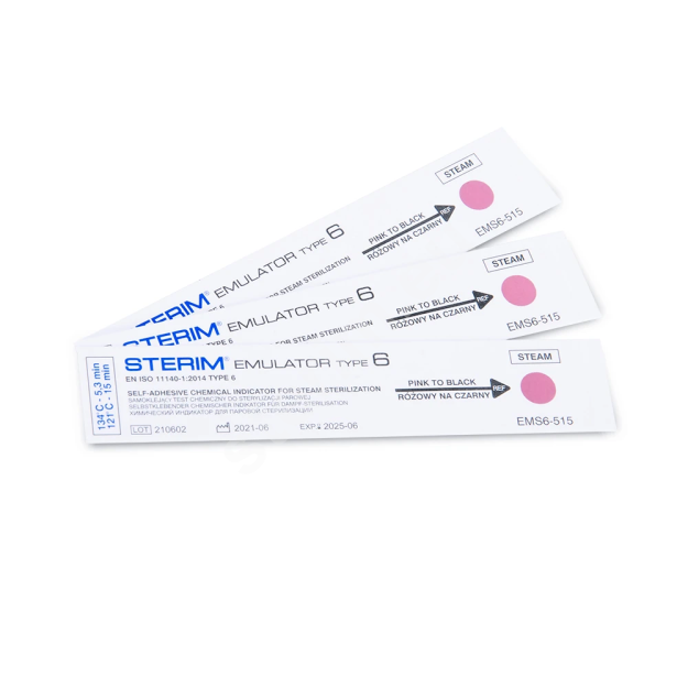 Testy chemiczne do sterylizacji parą wodną typu 6 sterim
