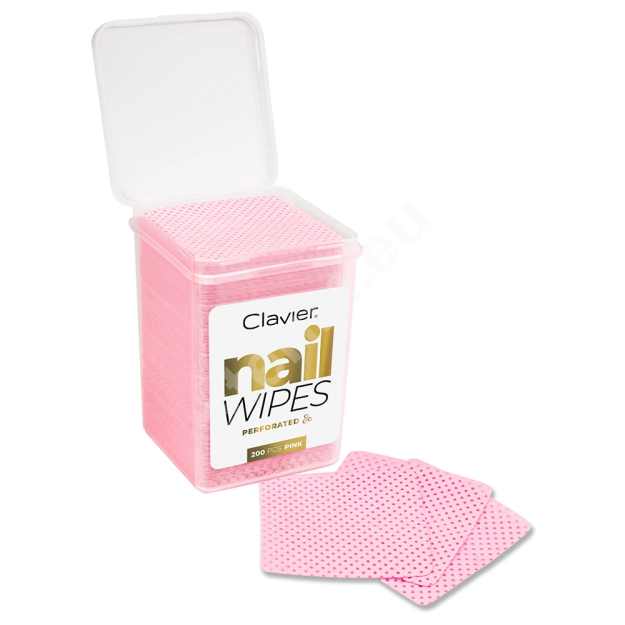 różowe bezpyłowe waciki z perforacją w opakowaniu 