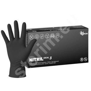 Rękawiczki nitrylowe czarne IDEAL3 Espeon 100 sztuk