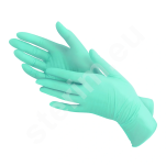 zielone rękawice nitrylowe z aloesem pielęgnującym dłonie