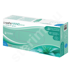 Rękawiczki nitrylowe z aloesem zielone safeHAND - różne rozmiary