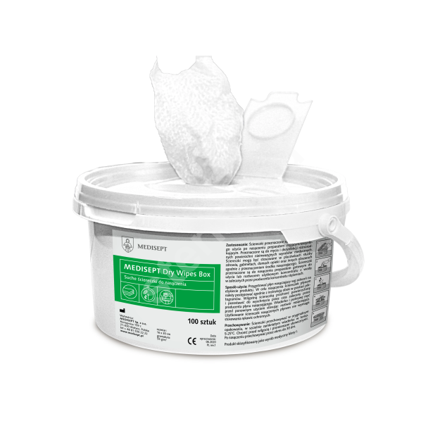 chusteczki do nasączania Dry Wipes Box Medisept 100 sztuk