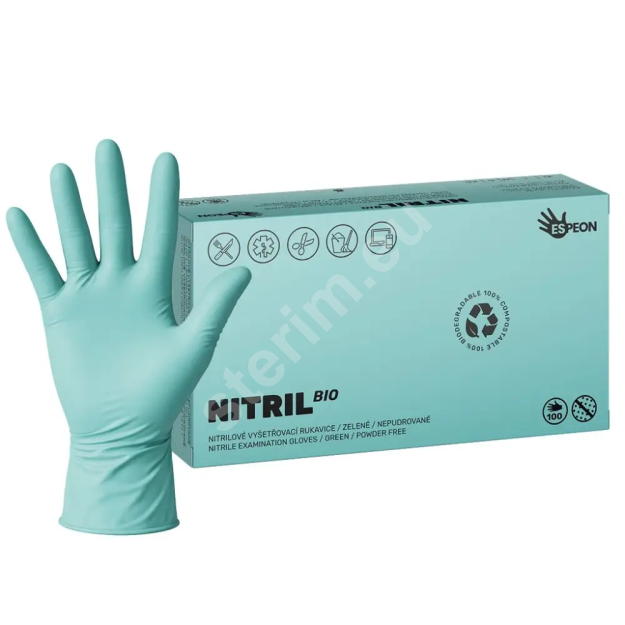 rękawiczki nitrylowe BIO zielone Espeon 100 sztuk